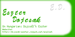 eszter dojcsak business card